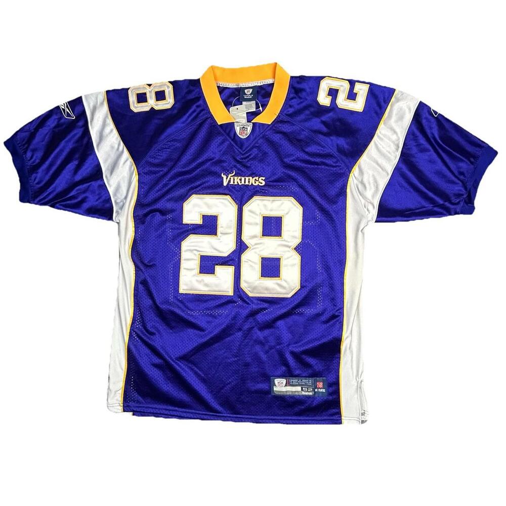 Adrian Peterson #28 Minnesota Vikings NFL Reebok On Field Jersey Size 52 XL New!